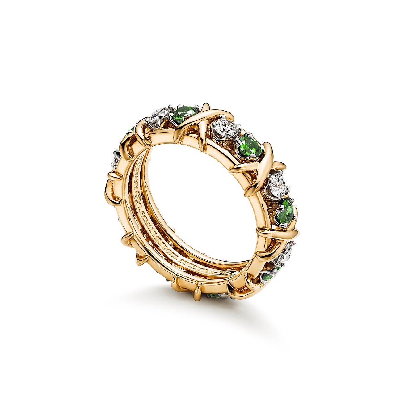 Tiffany & Co Schlumberger 18k Yellow Gold Platinum Diamond 6