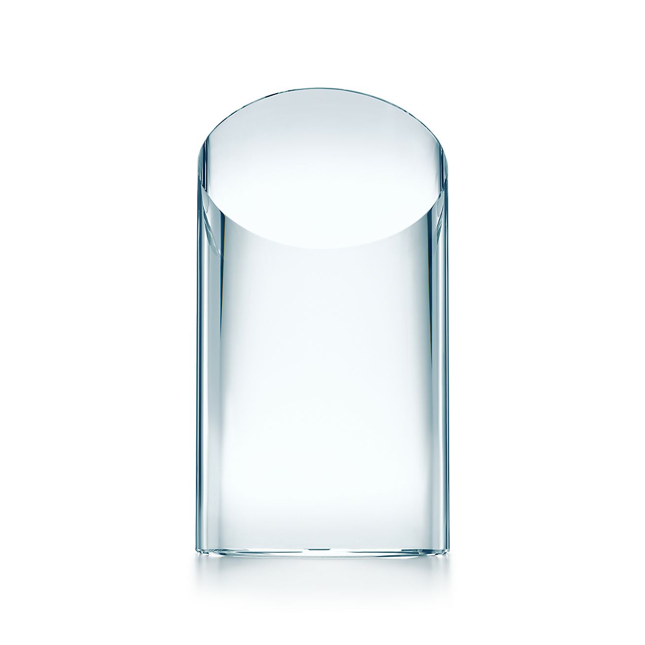 Slant-cut oval award in glass, 8.5\