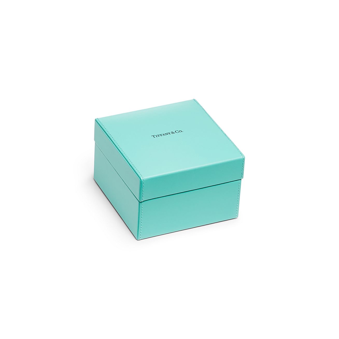 Small leather box in Tiffany Blue 