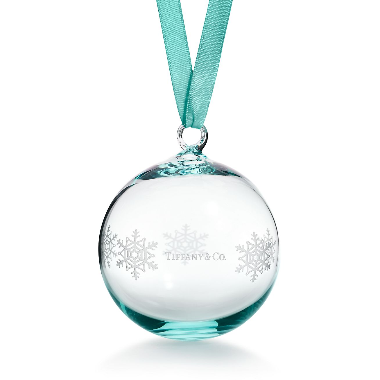 Snowflake ball ornament in Tiffany Blue 