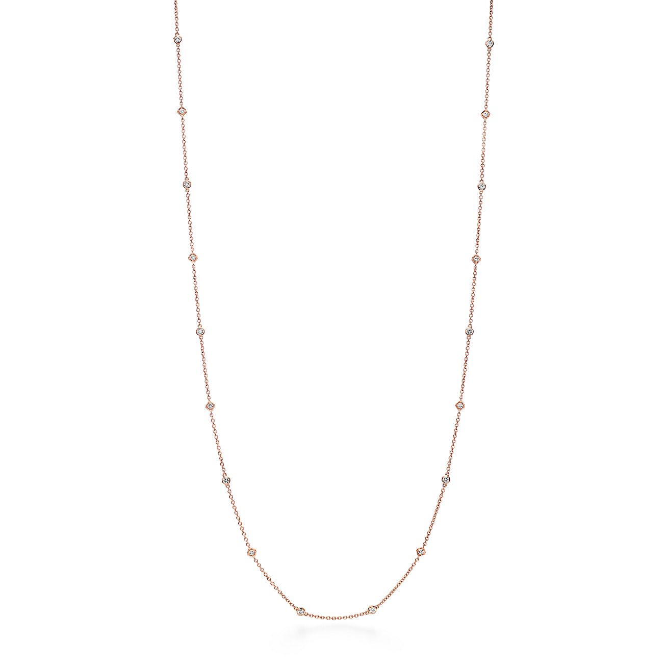 Square Chain Necklace in Rose Gold with Diamonds Tiffany & Co. Singapore