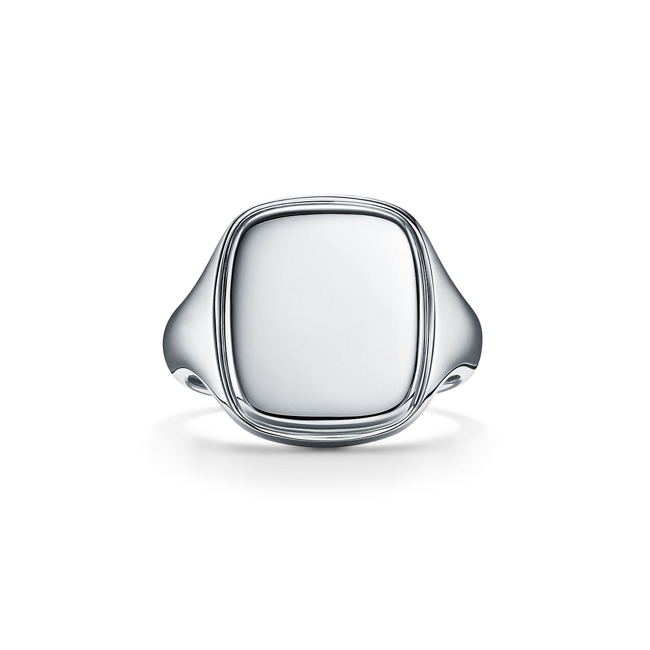 Square signet ring in sterling silver, 18 mm wide. | Tiffany & Co.