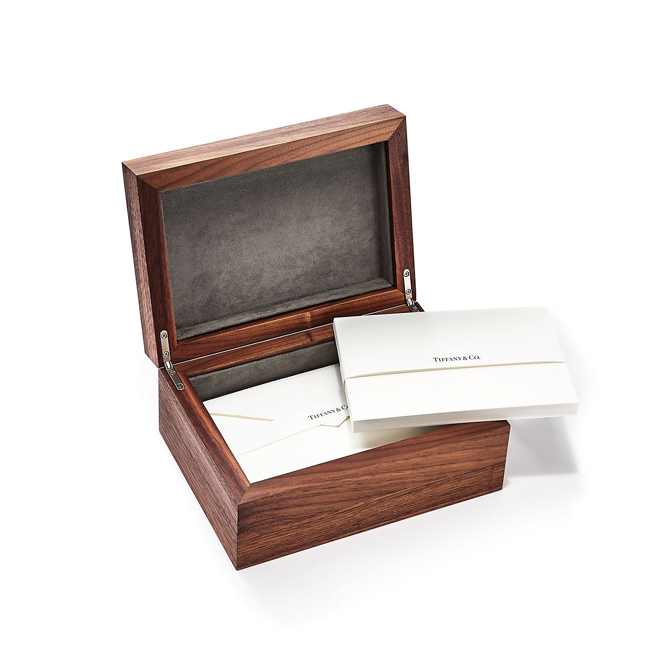 Stationery box in American walnut and 