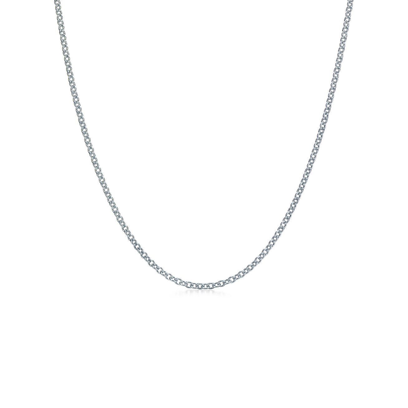 Return to Tiffany & Co New York NYC 925 Sterling Silver Heart Tag Chain  Choker Necklace 15