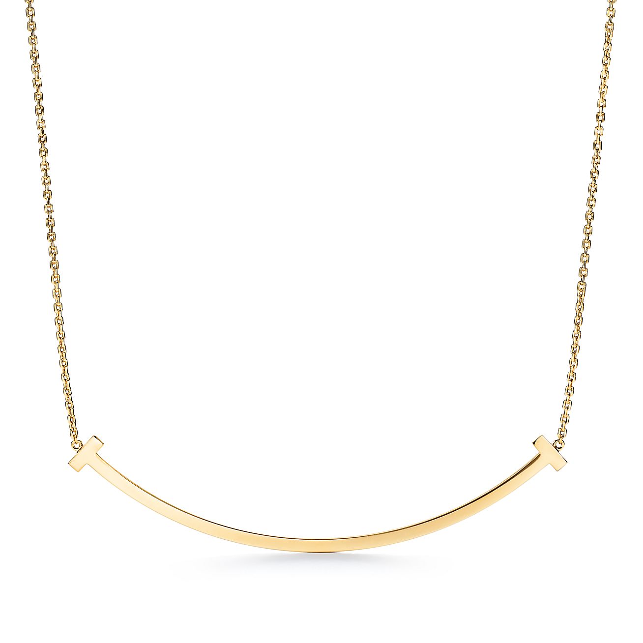 Tiffany T extra large smile pendant in 18k gold.
