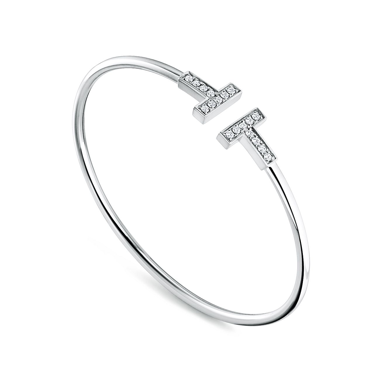 ティファニー T ダイヤモンド ワイヤー ブレスレット ホワイトゴールド