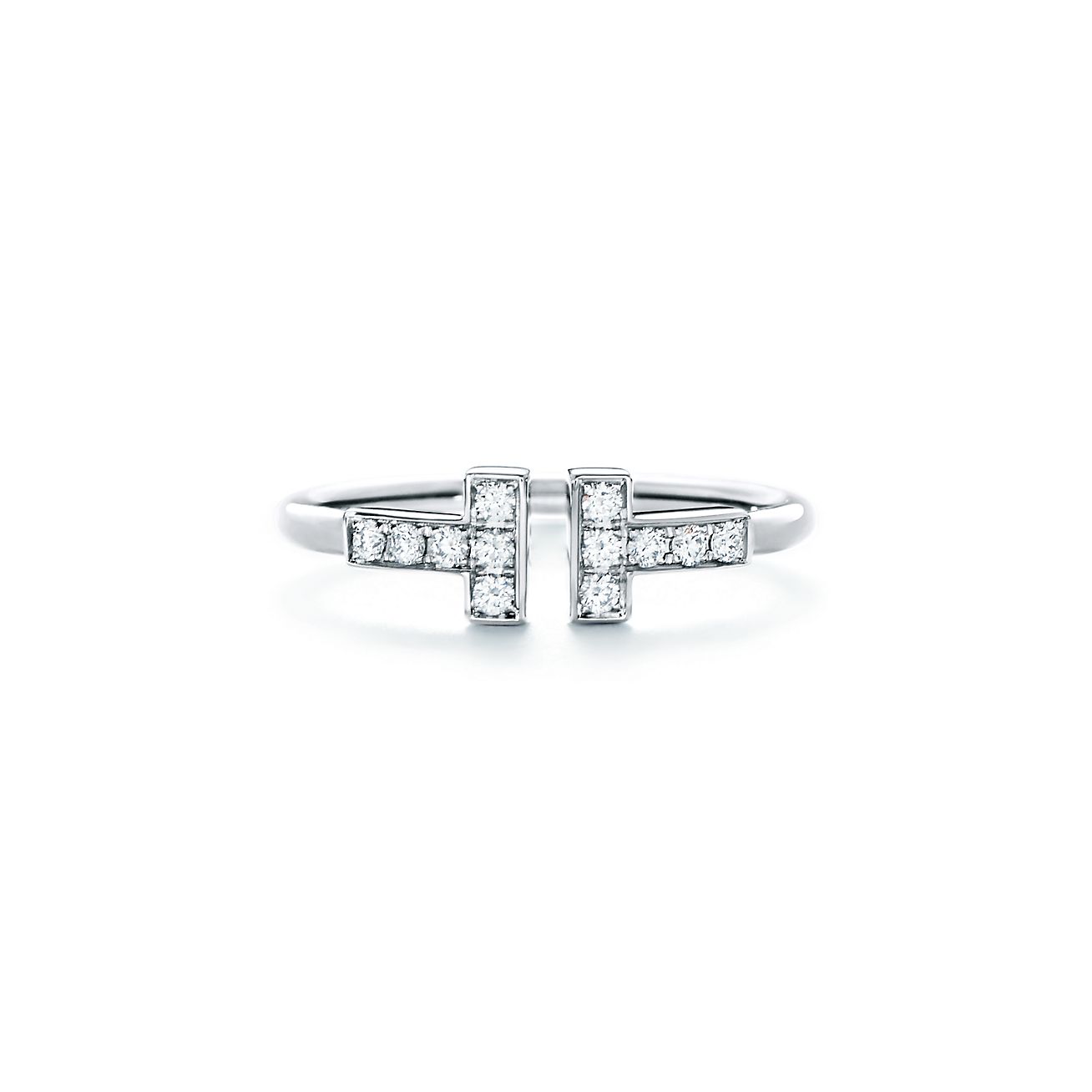 ティファニー T ダイヤモンド ワイヤー リング 18K ホワイトゴールド | Tiffany & Co.