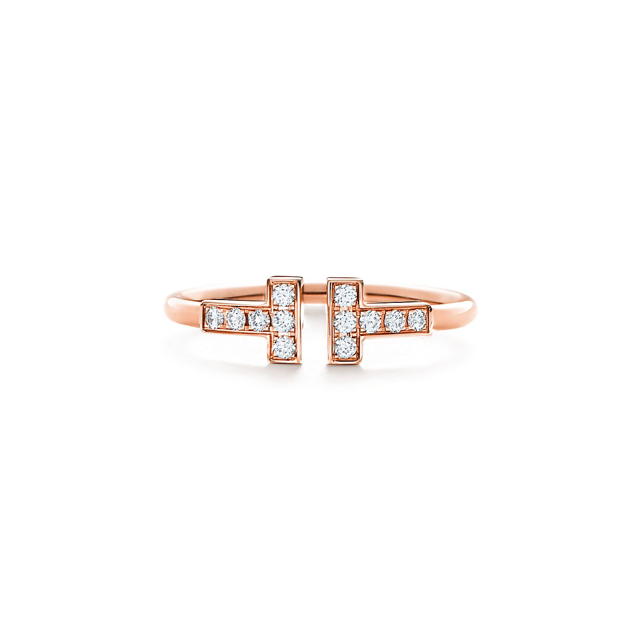 ティファニー T ダイヤモンド ワイヤー リング 18k ローズゴールド Tiffany Co