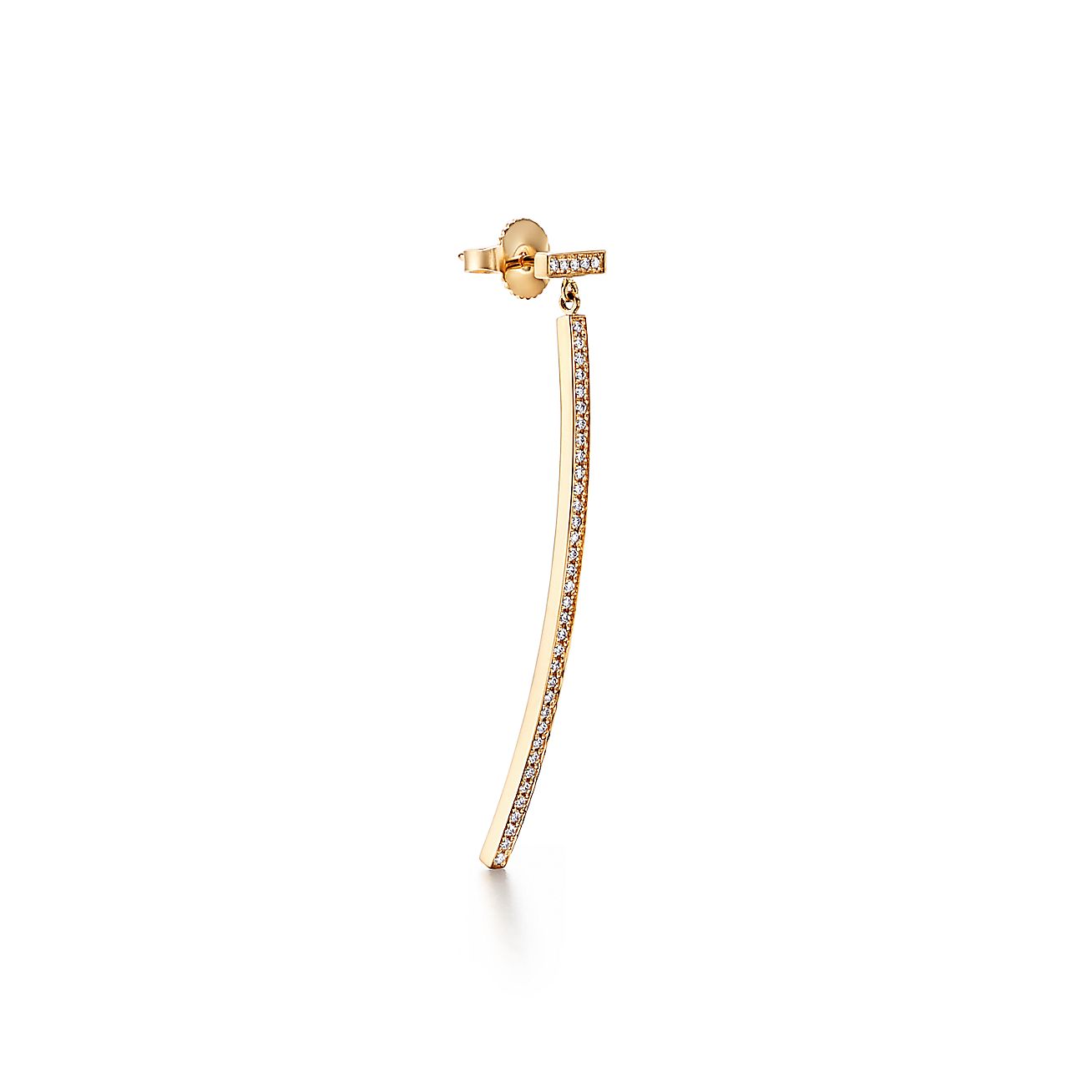 ティファニー T ダイヤモンド バー ピアス 18K ゴールド。 | Tiffany & Co
