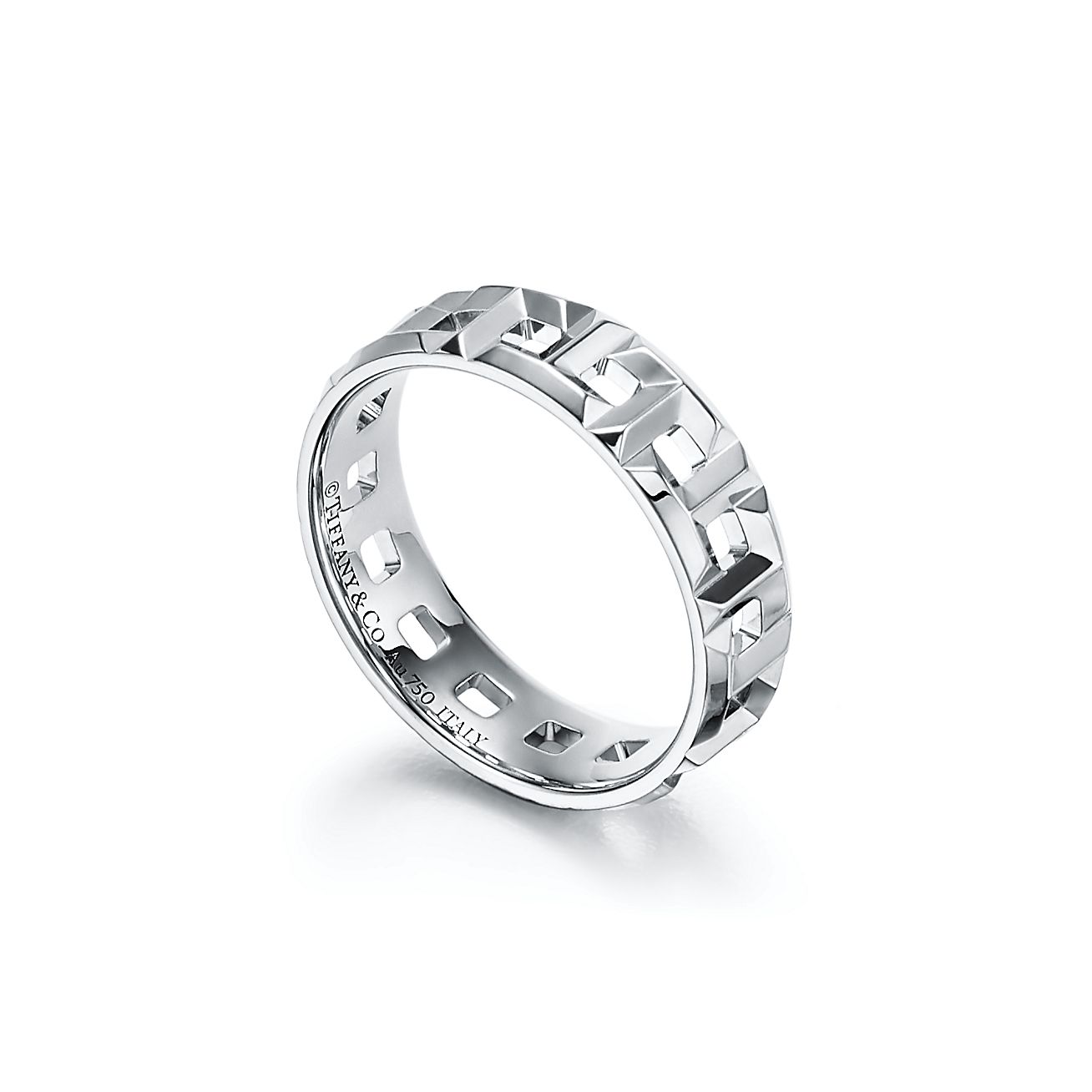 ティファニー T トゥルー ワイド リング ホワイトゴールド | Tiffany & Co