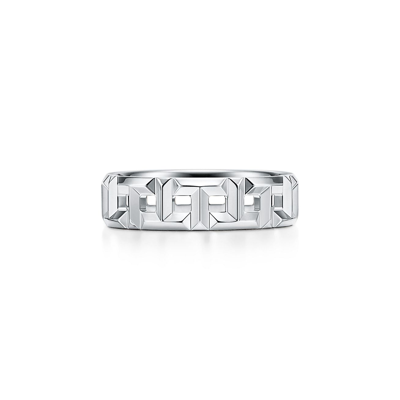 ティファニー T トゥルー ワイドリング 18kホワイトゴールド 幅5 5mm Tiffany Co