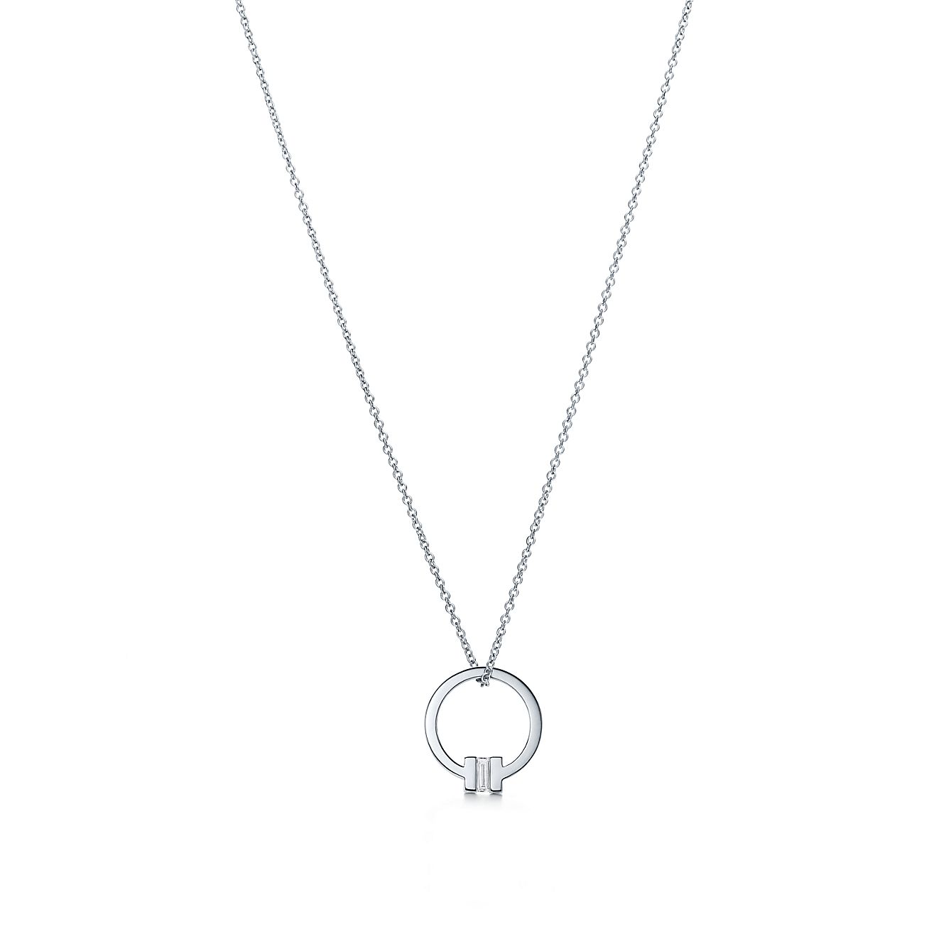 ティファニー T ペンダント バゲット カット ダイヤモンド 18k ホワイトゴールド Tiffany Co ティファニー T ペンダント バゲット カット ダイヤモンド 18k ホワイトゴールド Tiffany Co