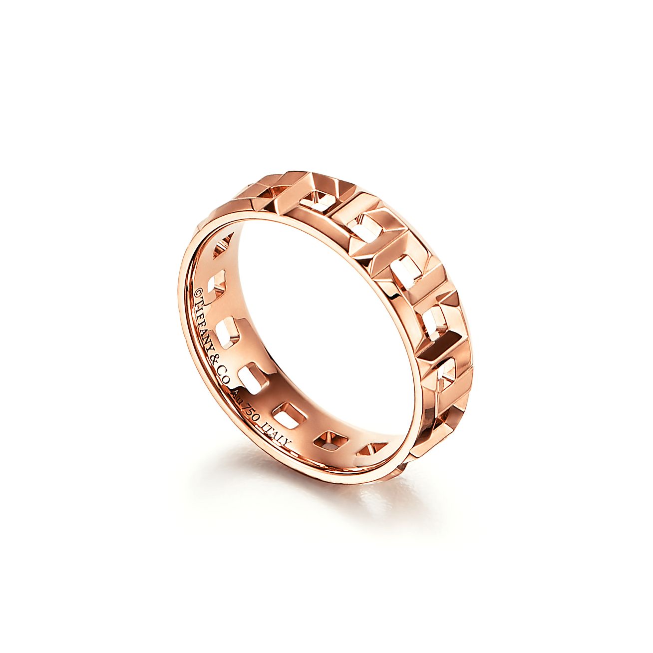 ティファニー T トゥルー ワイド リング ローズゴールド | Tiffany & Co