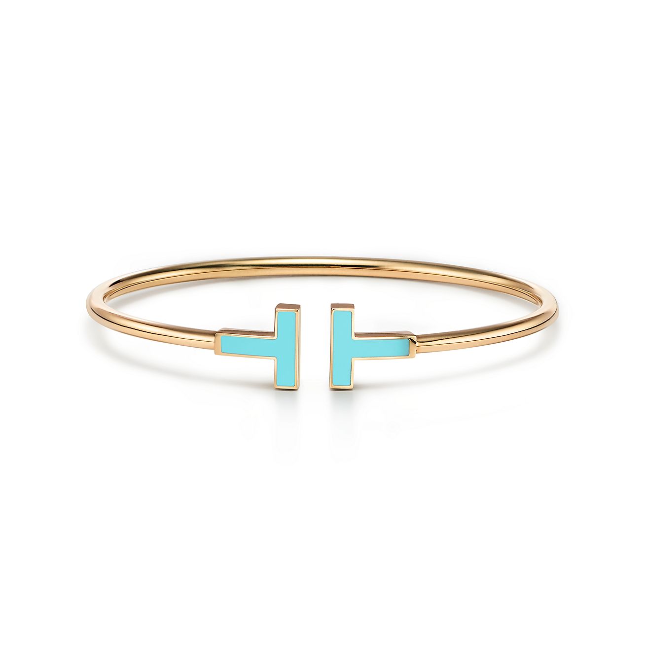 ティファニー T ターコイズ ワイヤー ブレスレット（ラージ）18K ゴールド | Tiffany & Co.