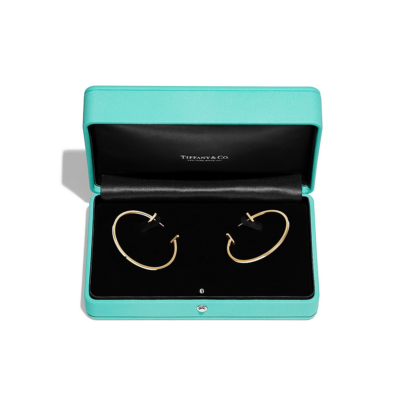 ティファニー T ワイヤー フープ ピアス18K イエローゴールド 