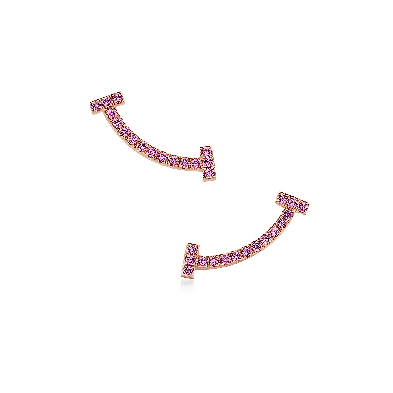 ティファニー T スマイル ピアス ピンク サファイヤ ローズゴールド  