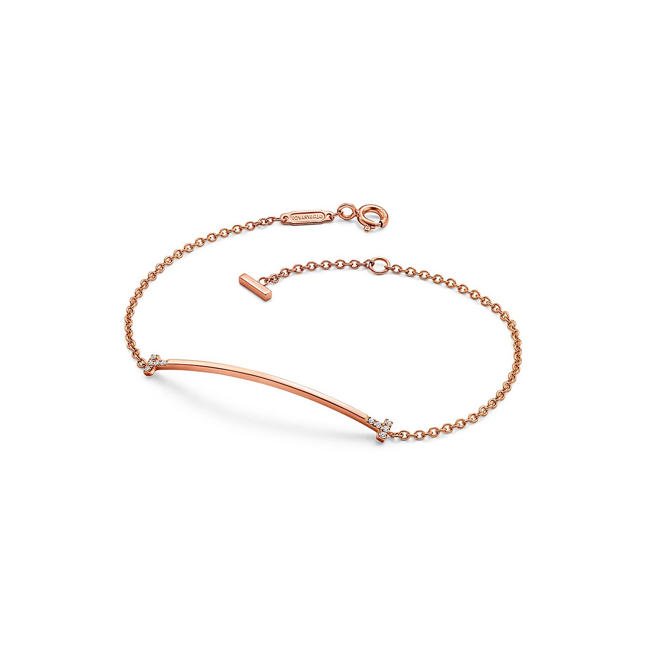 ティファニー T スマイル ブレスレット ダイヤモンド ローズゴールド