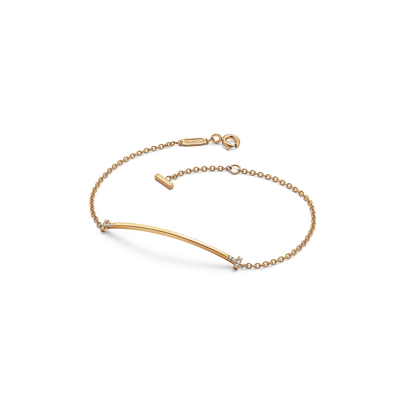 ティファニー T スマイル ブレスレット ダイヤモンド イエローゴールド