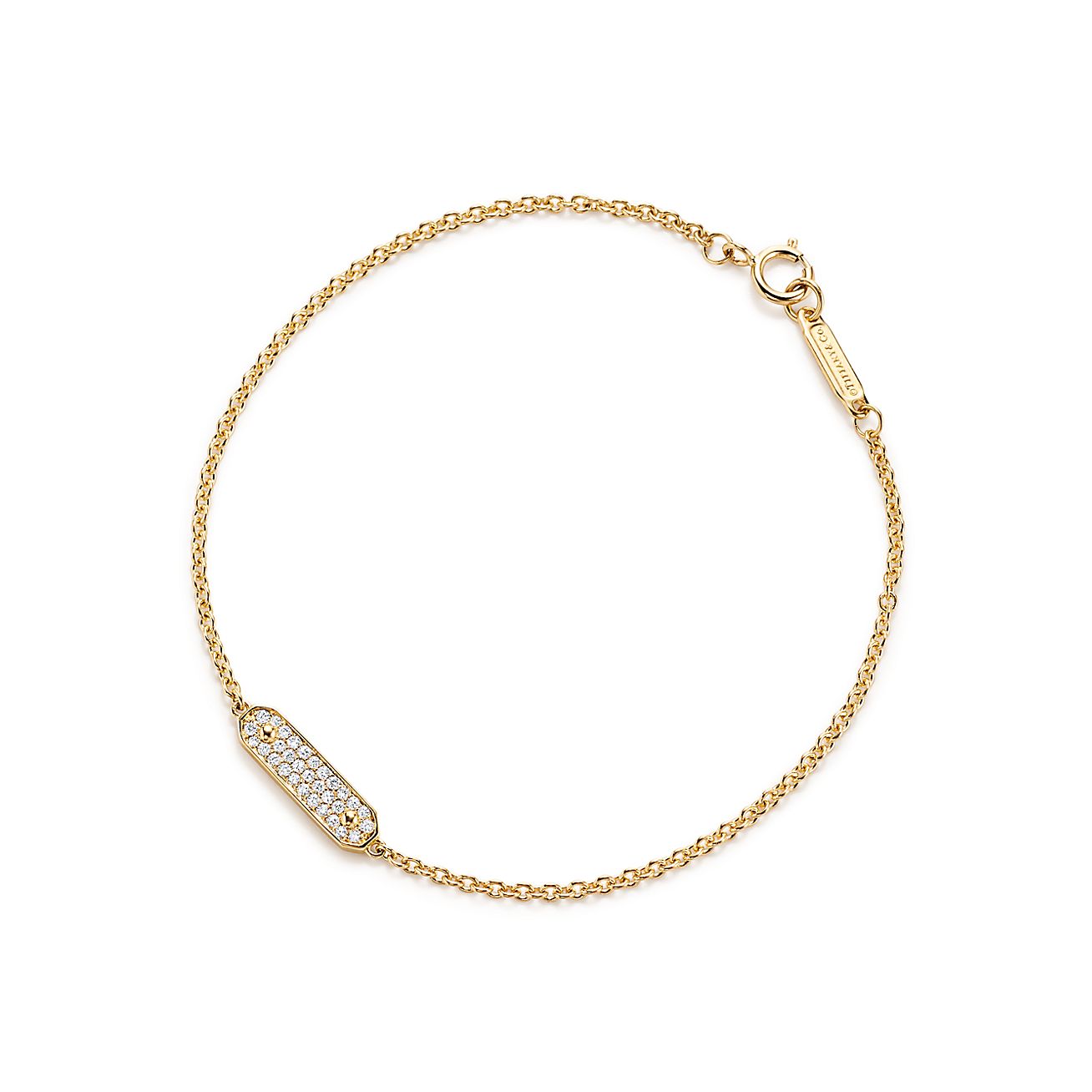 Tag chain bracelet in 18k gold with 