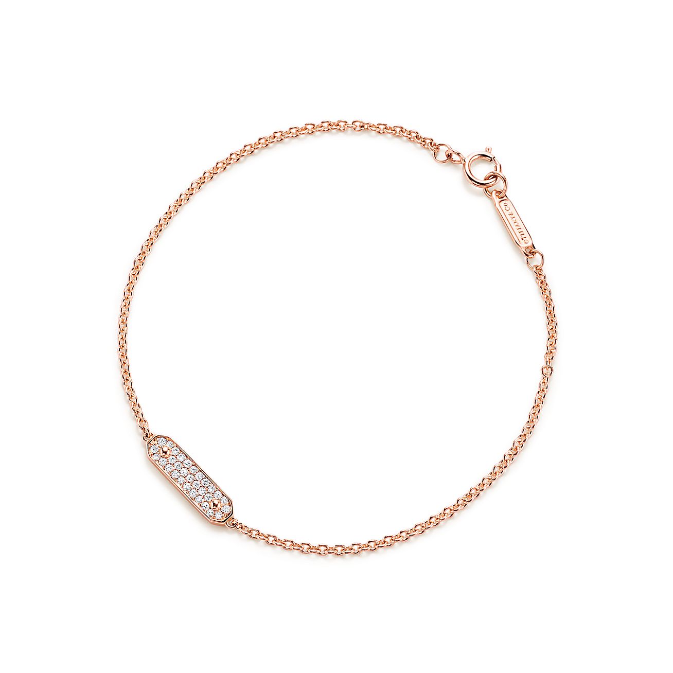 Tag chain bracelet in 18k rose gold 