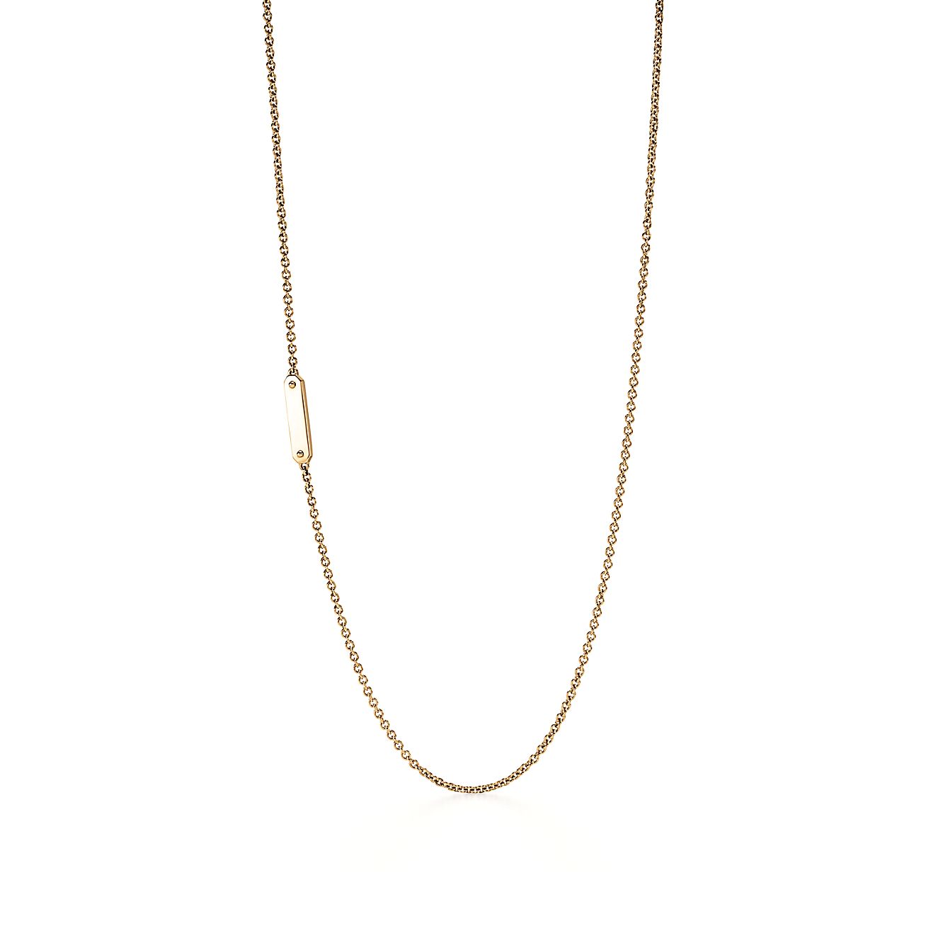 Tag chain necklace in 18k gold, mini 