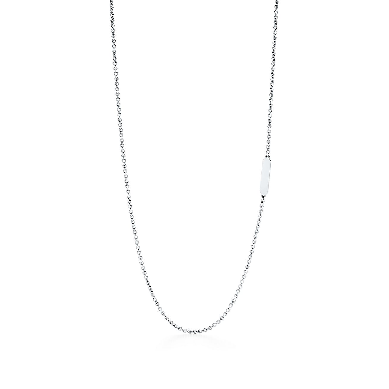 Tag chain necklace in sterling silver 