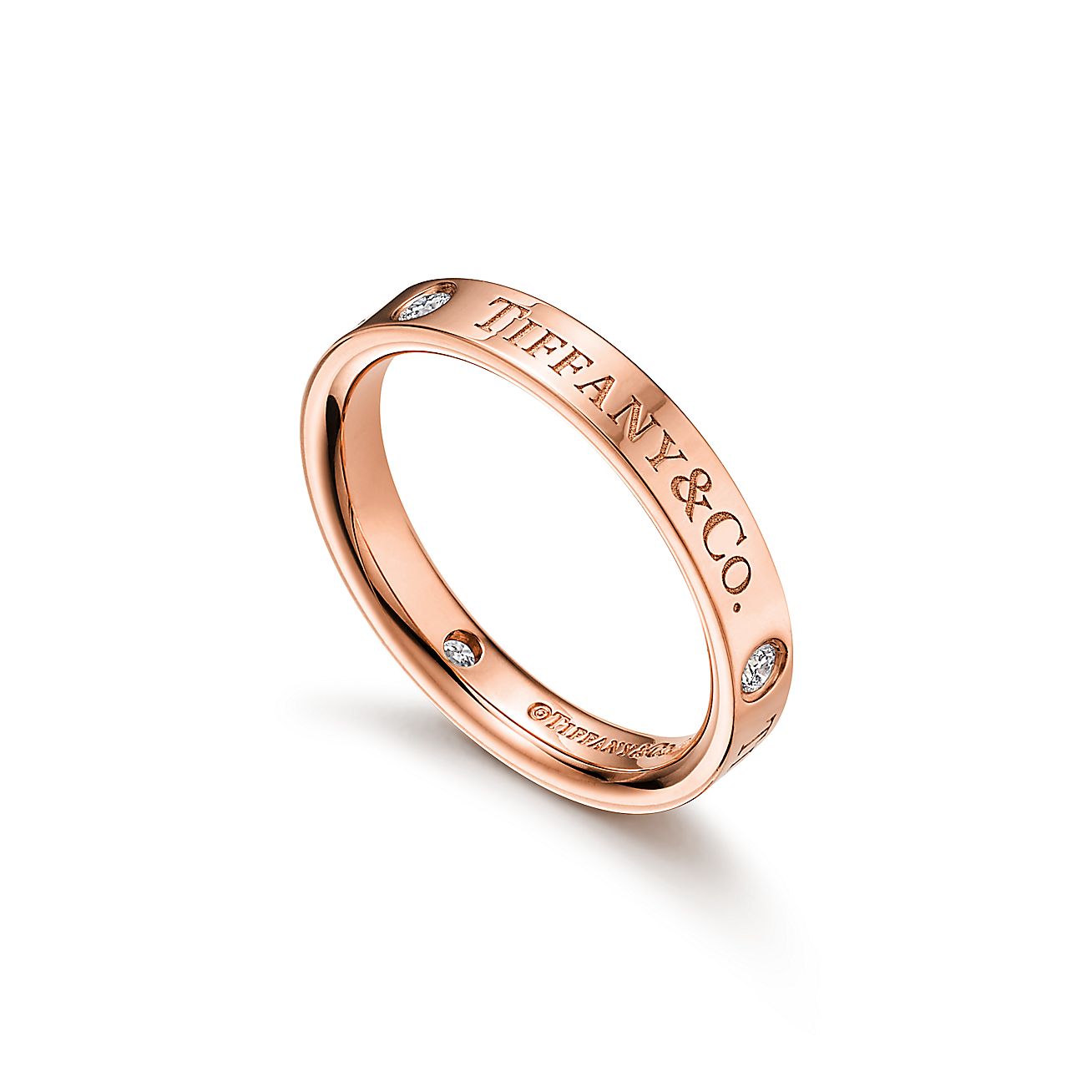 T&CO. バンドリング ダイヤモンド 18Kローズゴールド 3MM | Tiffany & Co