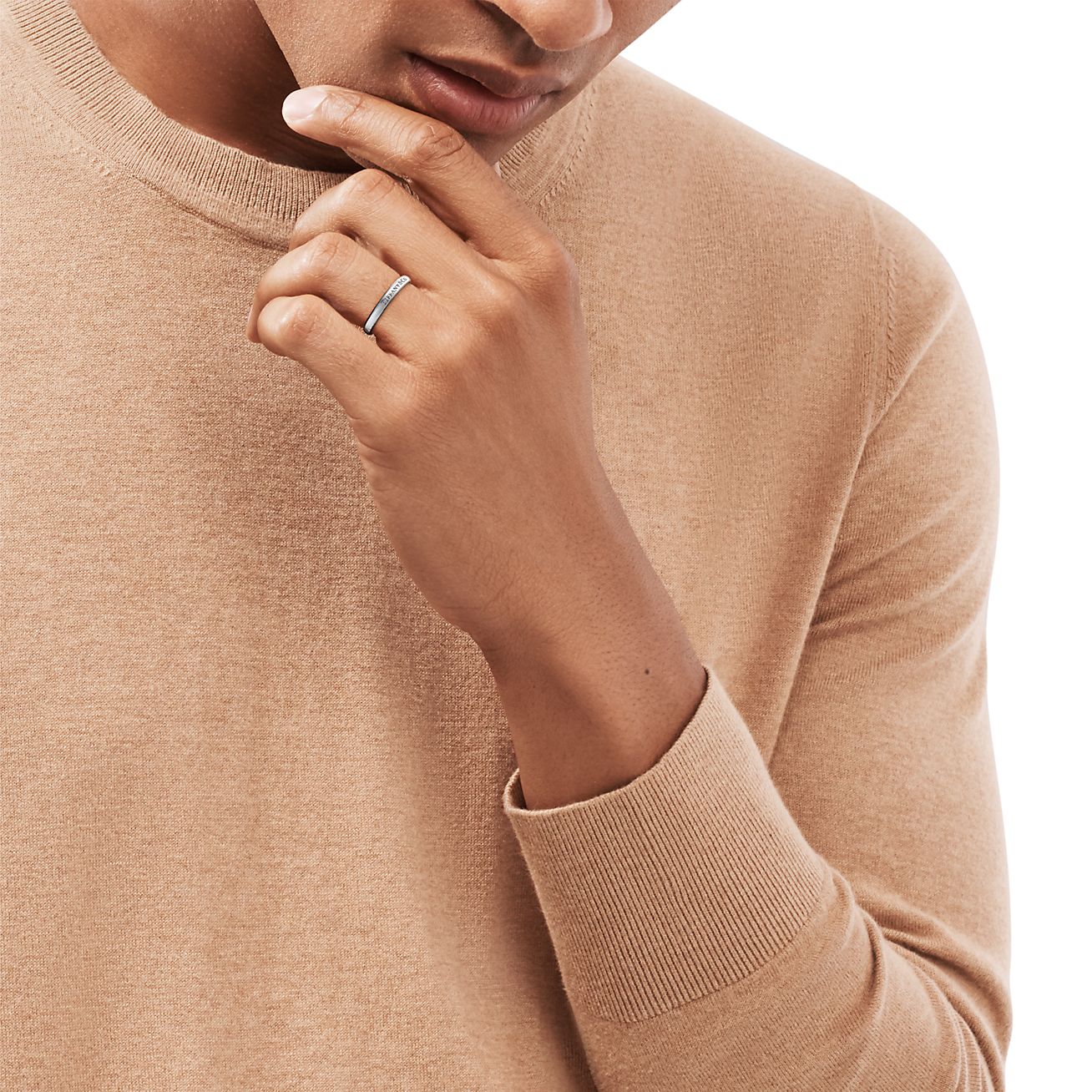 最終値下 美品 TIFFANY ティファニー 現行モデル バンドリング プラチナ TIFFANY&Co. ティファニー フラットバンド リング 指輪 21号