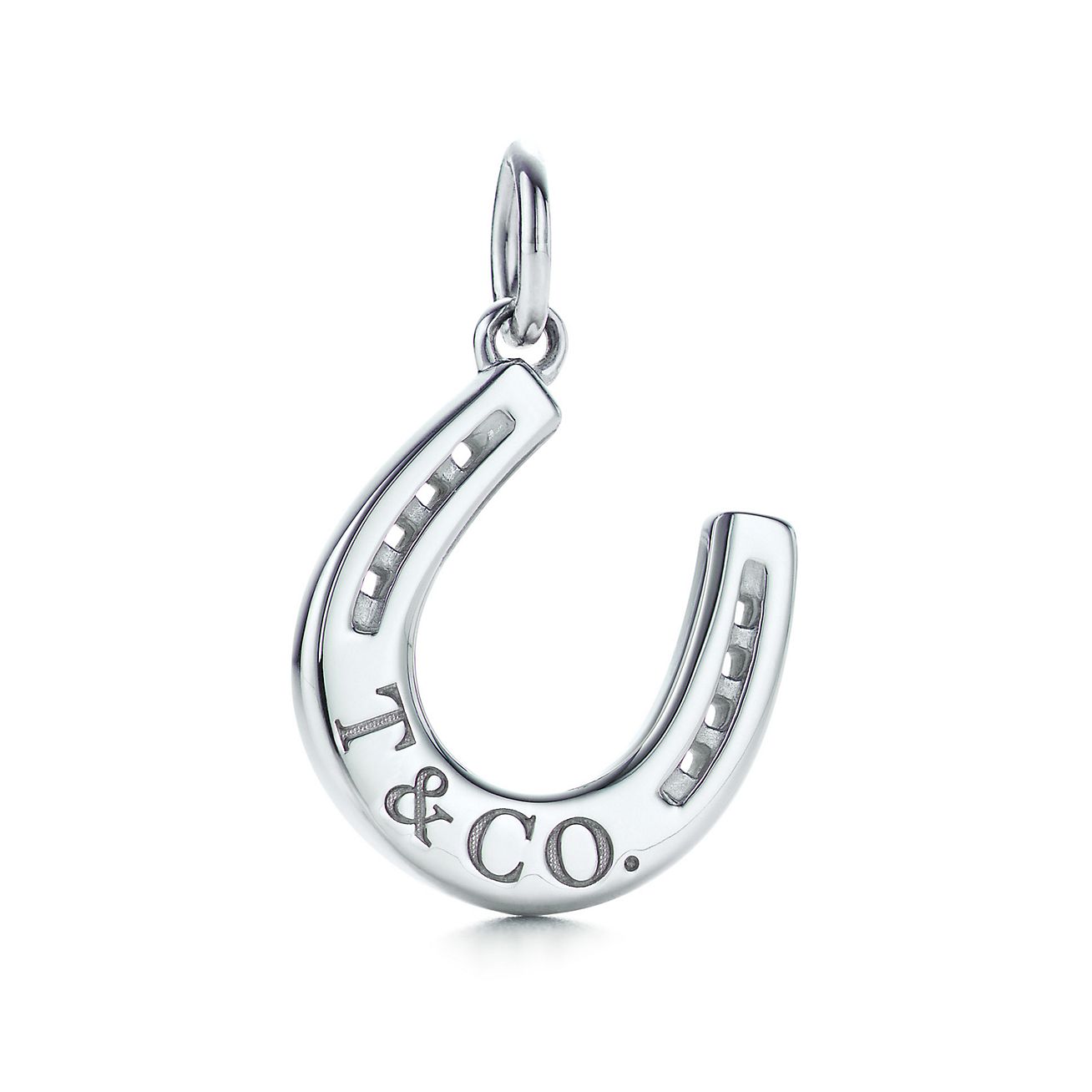 TIFFANY Platinum Diamond Horseshoe Pendant Necklace 1225247 | FASHIONPHILE