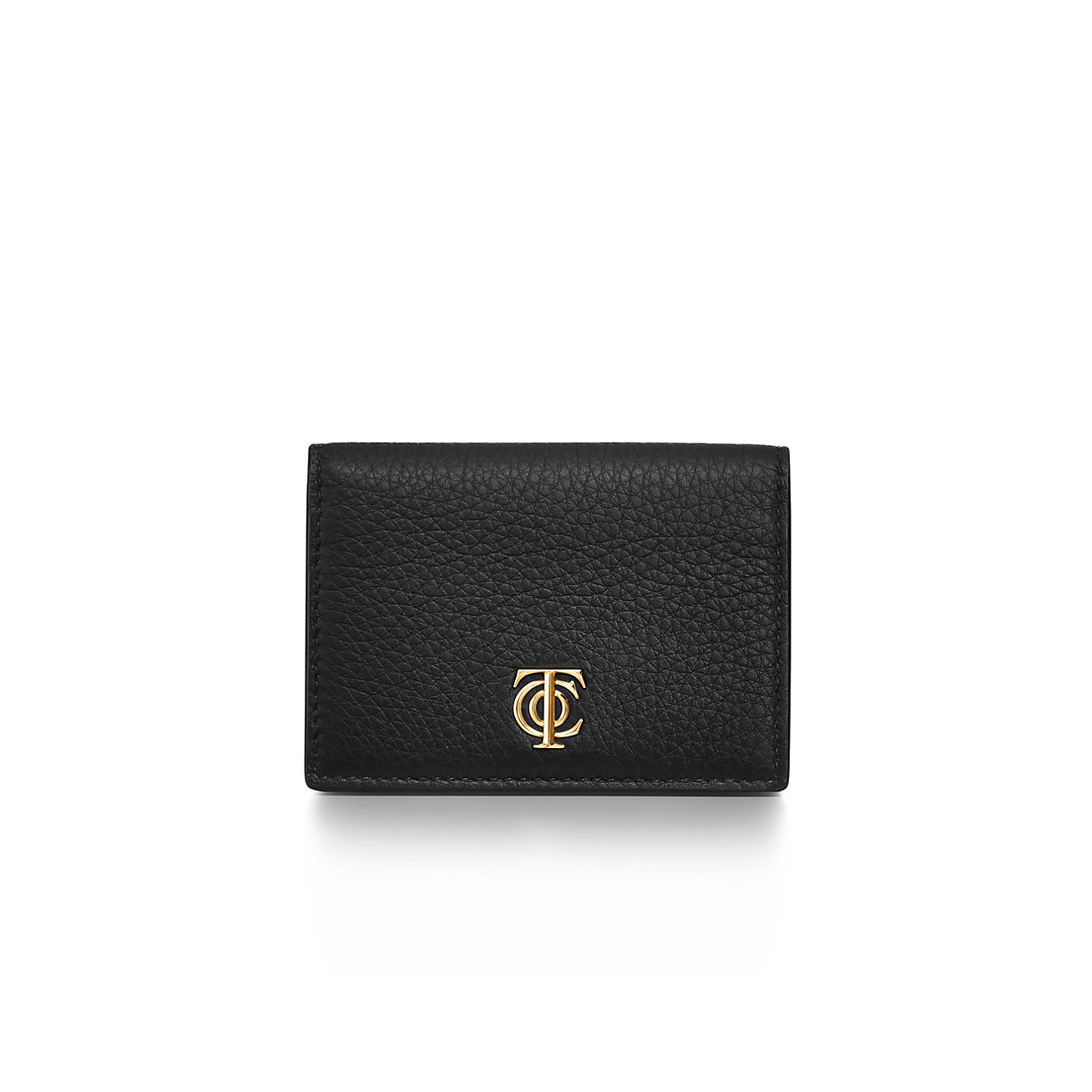 T&co. Flap Card Holder in Black Leather