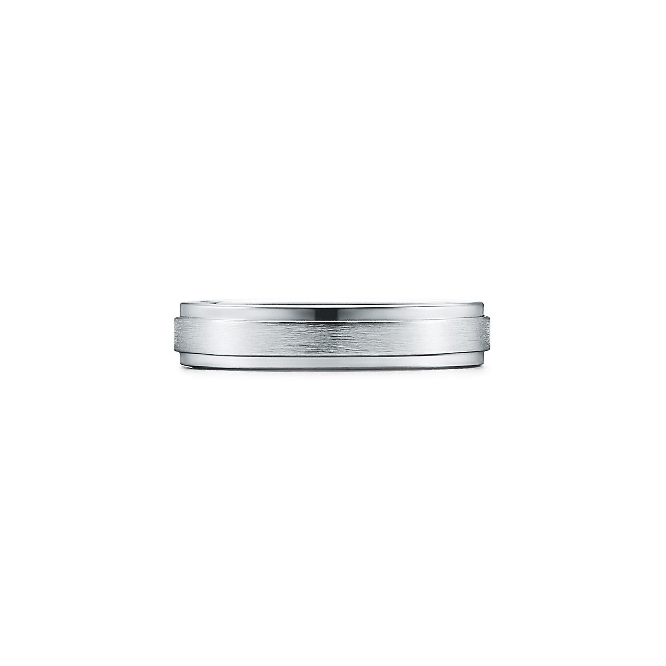 T&CO.® satin-finish band ring in platinum, 4 mm wide