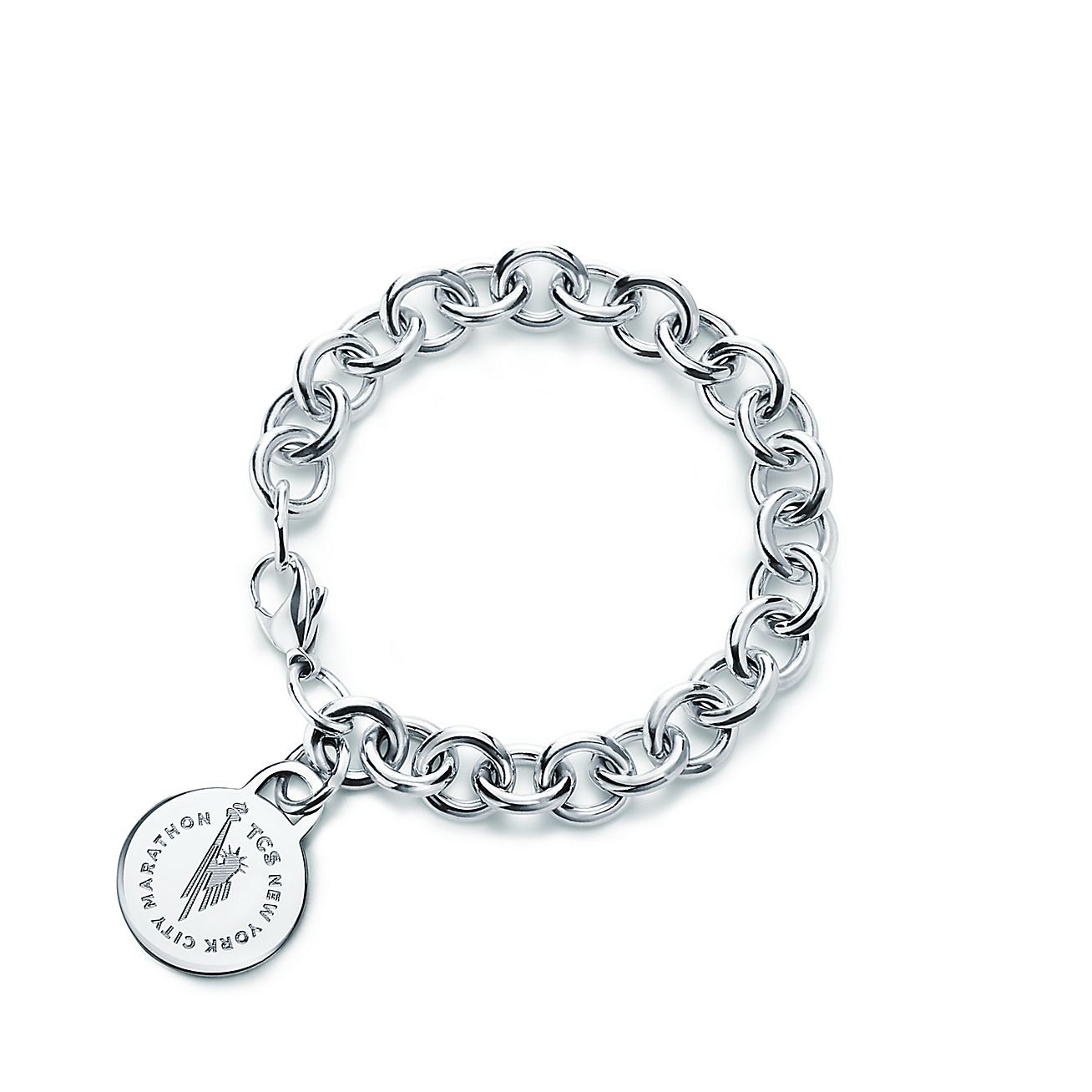 Tcs New York City Marathon Round Tag Bracelet In Sterling Silver Tcs New York City Marathon Round Tag Bracelet In Sterling Silver Tiffany Co