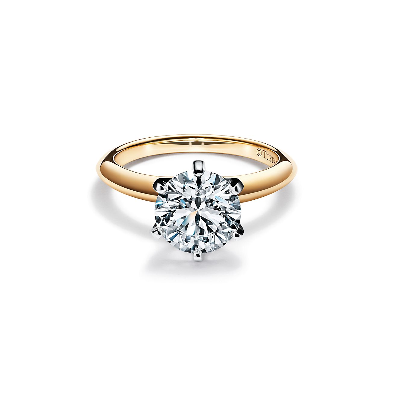 hanger President Woord The Tiffany® Setting Engagement Ring in 18k Yellow Gold