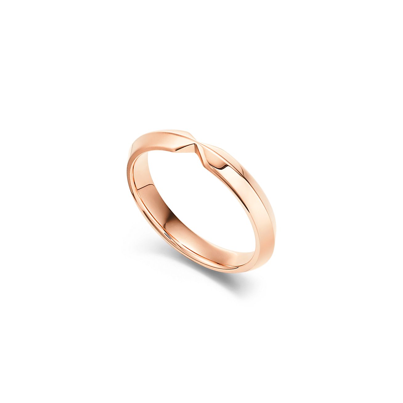 The Tiffany® Setting nesting narrow band ring in 18k rose gold, 3 mm wide.  | Tiffany & Co. US