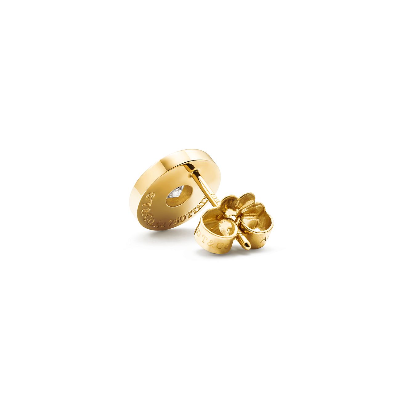 Tiffany 1837™ circle earrings in 18k gold with diamonds