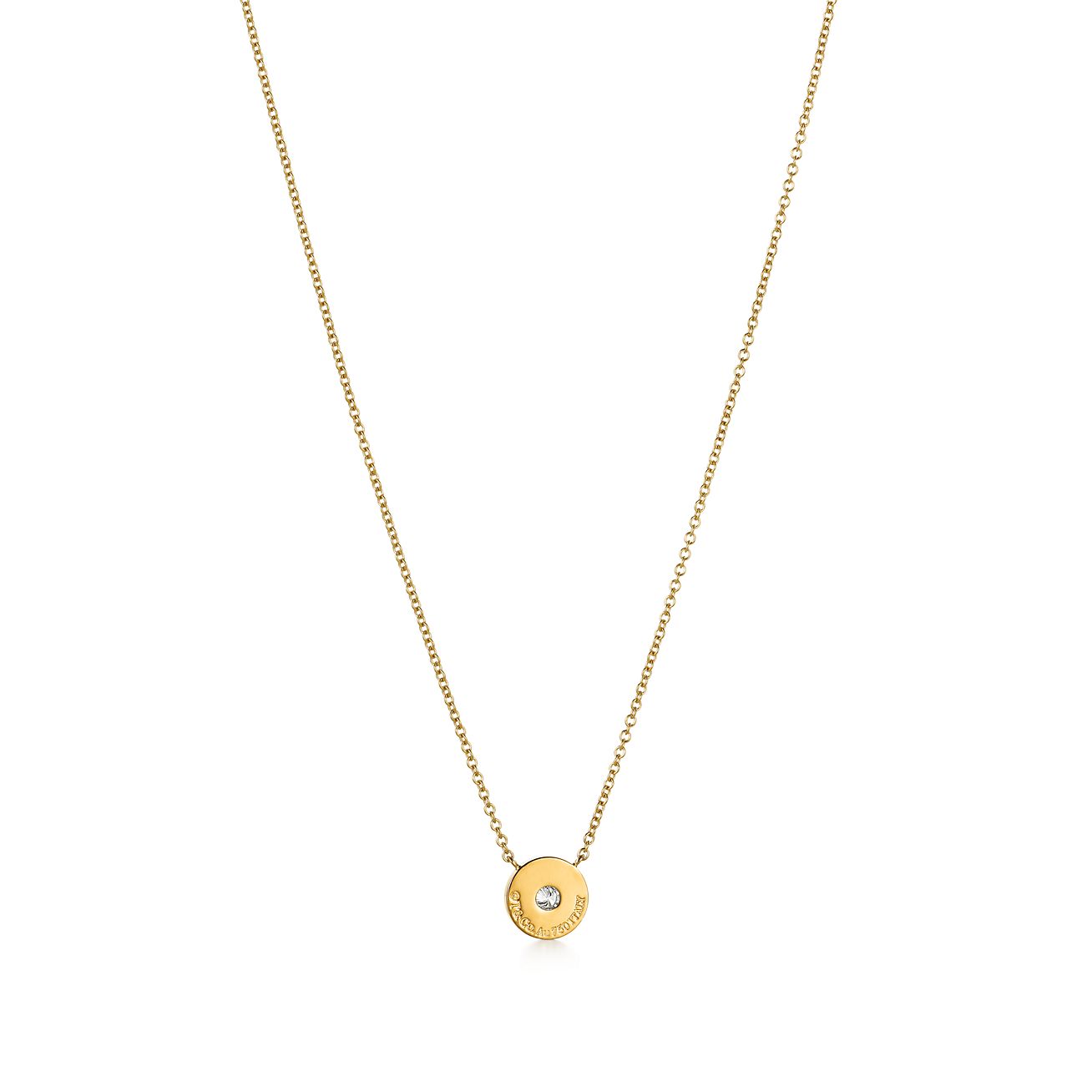 18k diamond disc pendant necklace tiffany discount