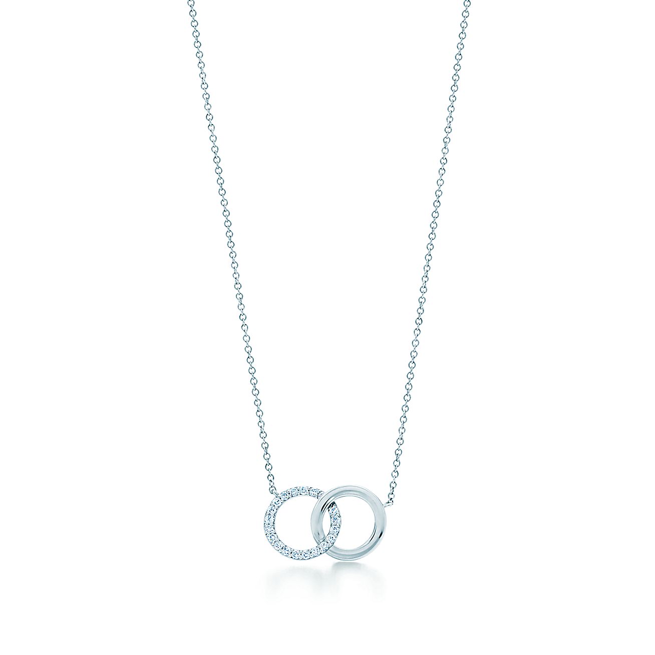Tiffany 1837 interlocking circles pendant in 18k white gold with