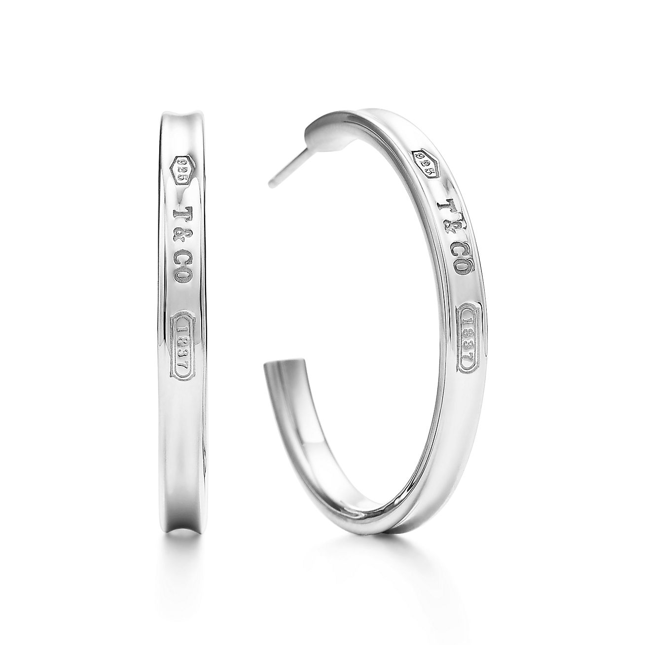 Tiffany 17 Hoop Earrings In Silver Medium Tiffany Co