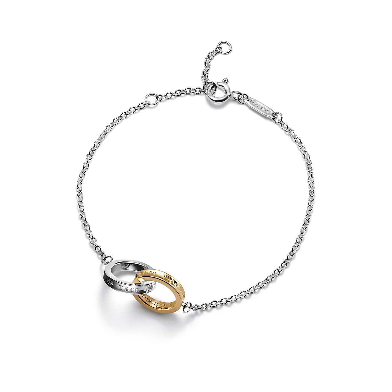Tiffany 1837®Interlocking Circles Chain Bracelet in Sterling Silver and Yellow Gold