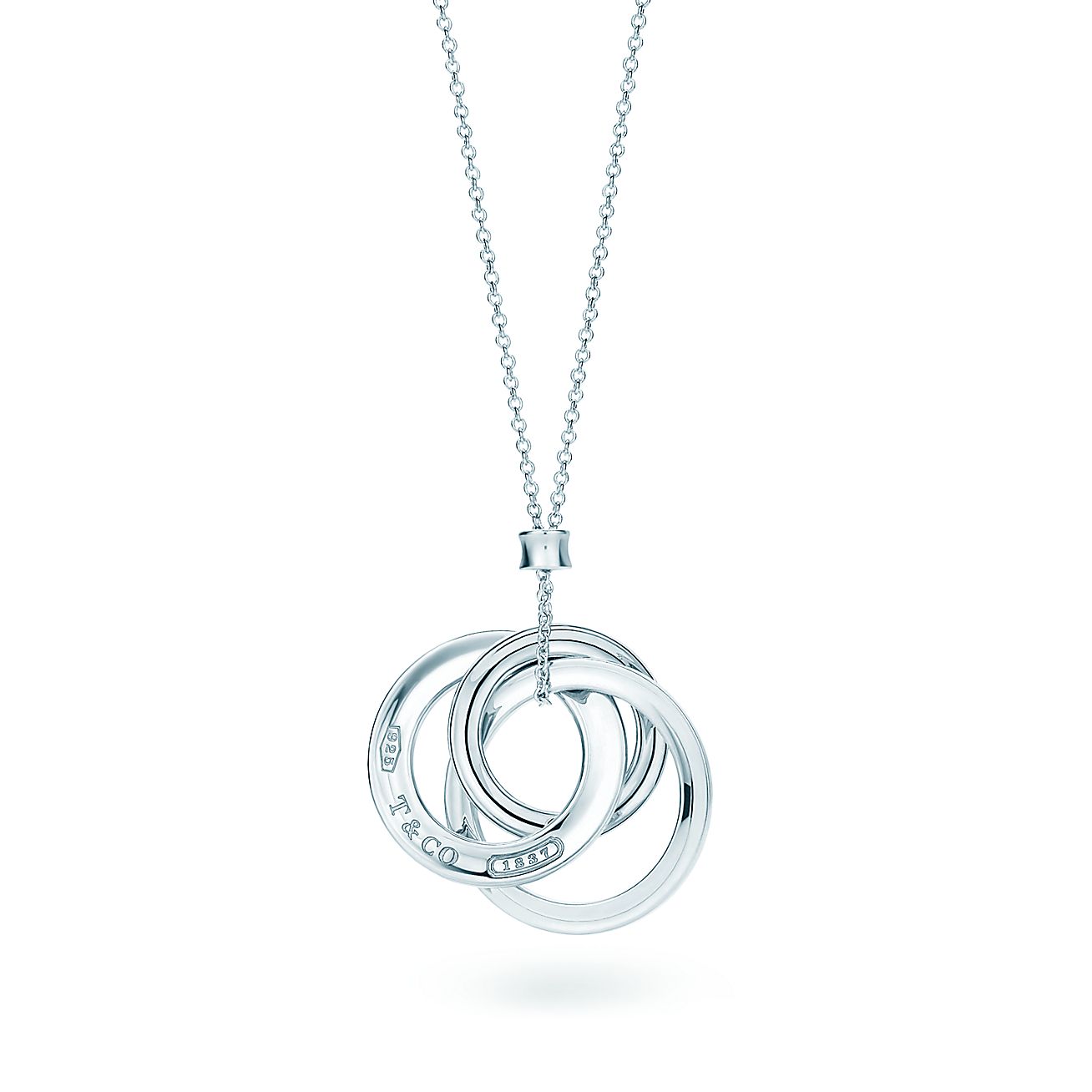 Tiffany 1837™ interlocking circles pendant on a 18