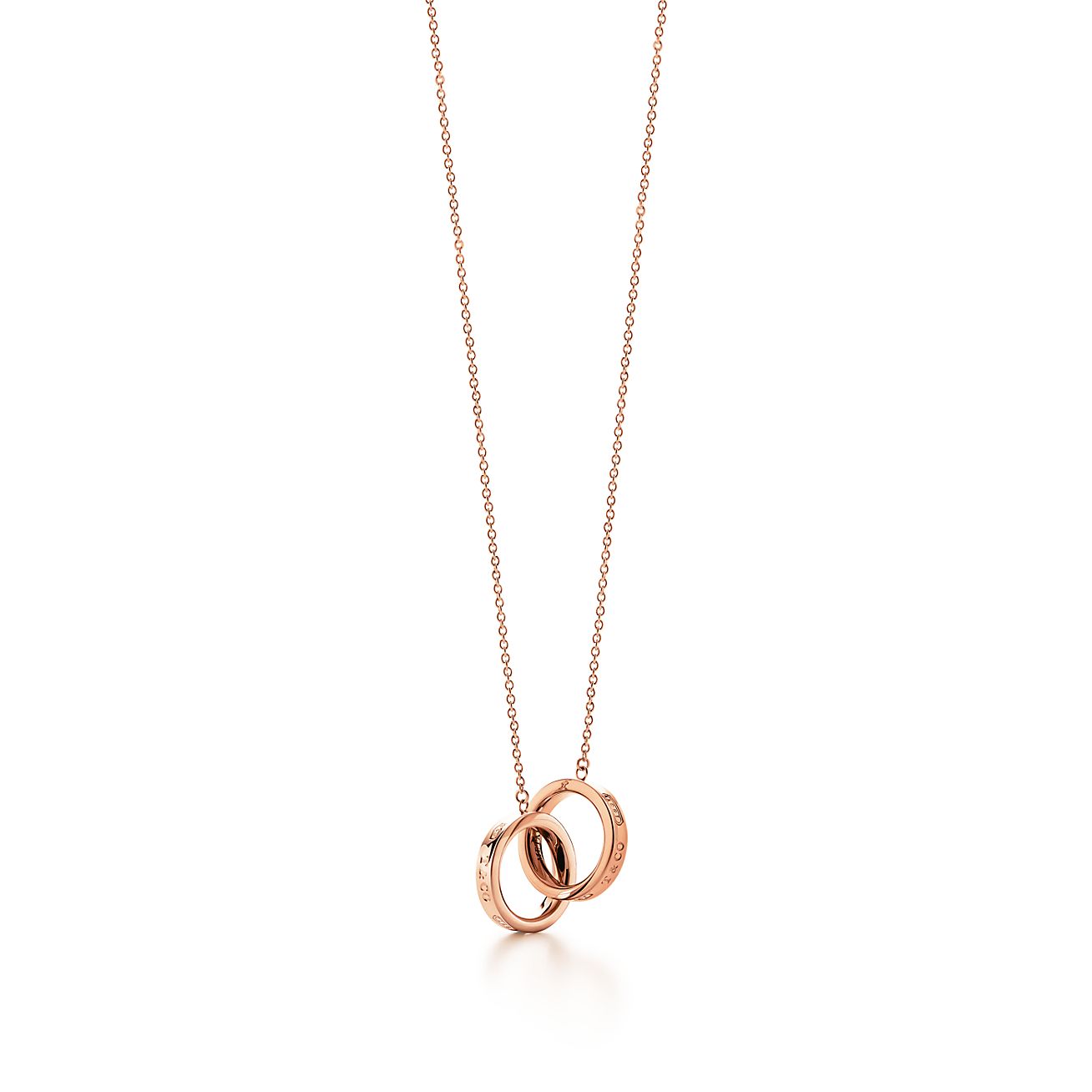 interlocking circle necklace rose gold