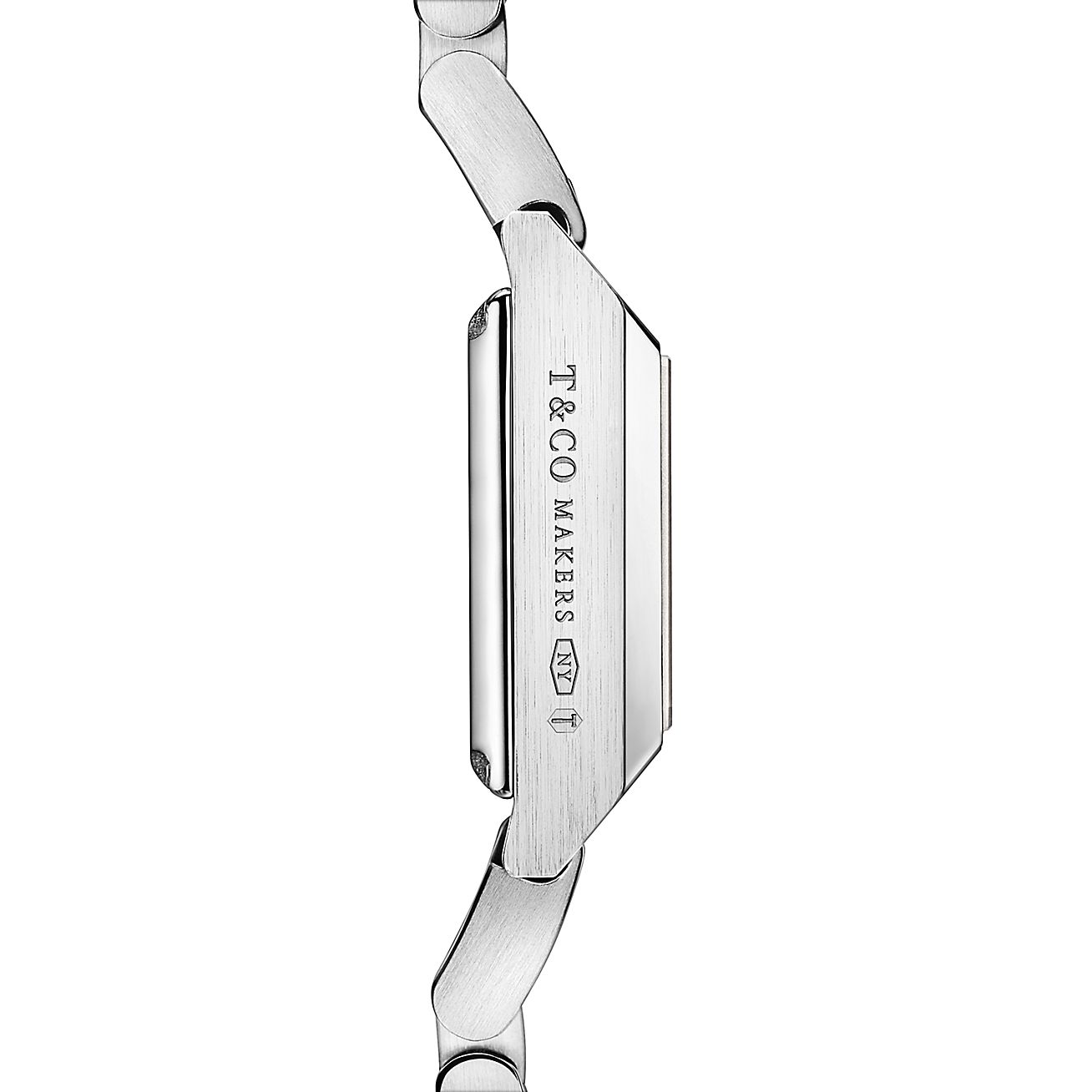 Tiffany 1837 Makers 16 mm Square Watch in Stainless Steel with a