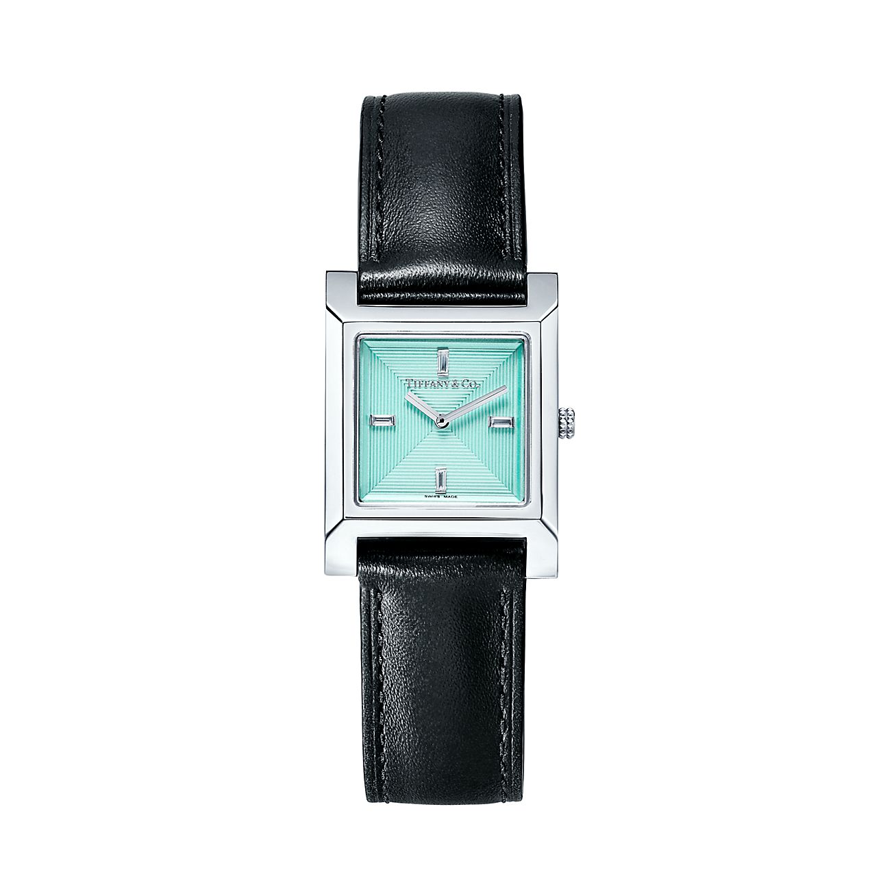 Tiffany 1837 Makers 22 mm square watch in stainless steel with a