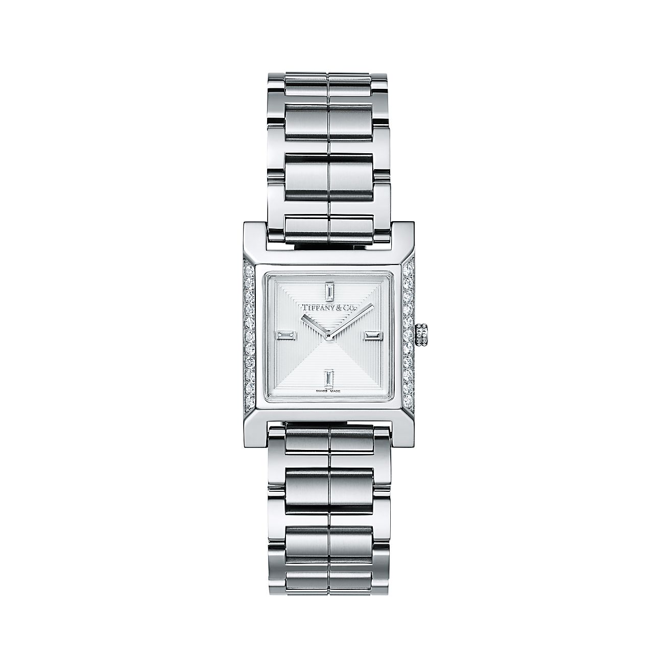 Tiffany 1837 Makers 22 mm square watch in stainless steel with