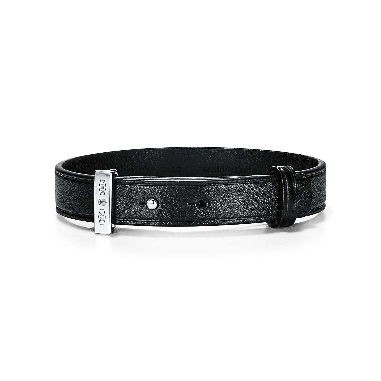 Tiffany 1837® Makers Black Calfskin Leather Bracelet with Sterling Silver