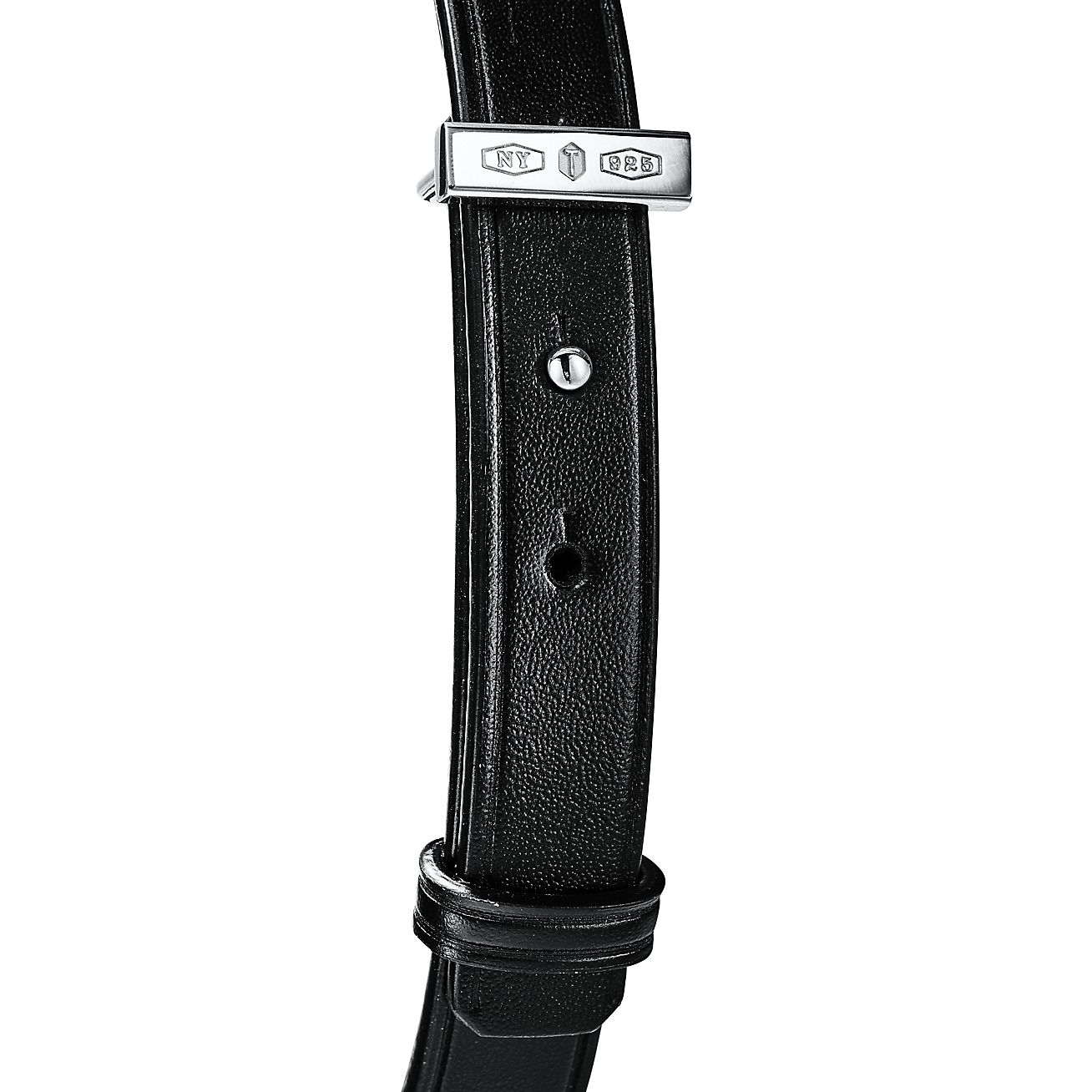 Tiffany 1837® Makers Black Calfskin Leather Bracelet with Sterling Silver