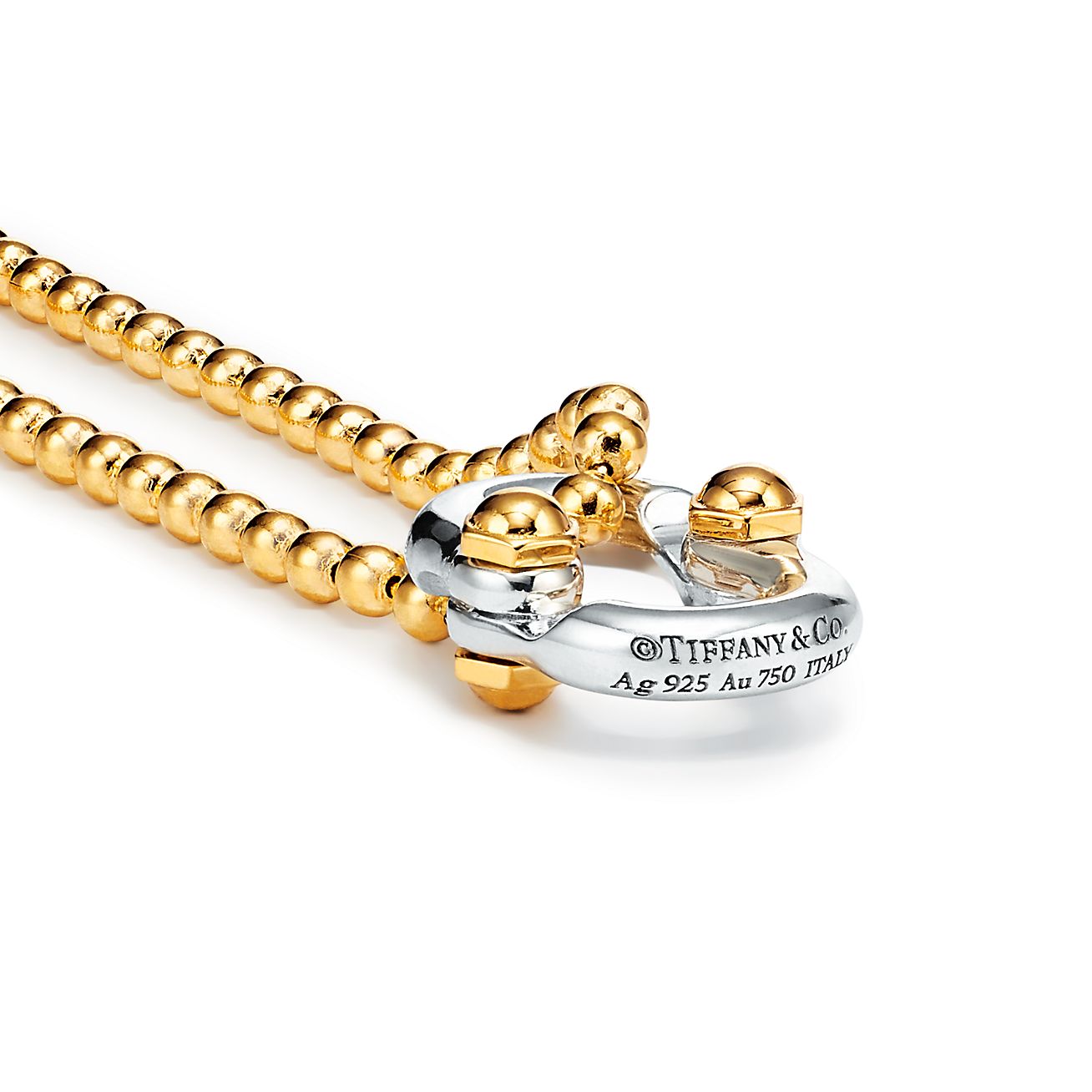 Tiffany 1837® Makers Clip Pendant in 18k Gold and Sterling Silver, 24"