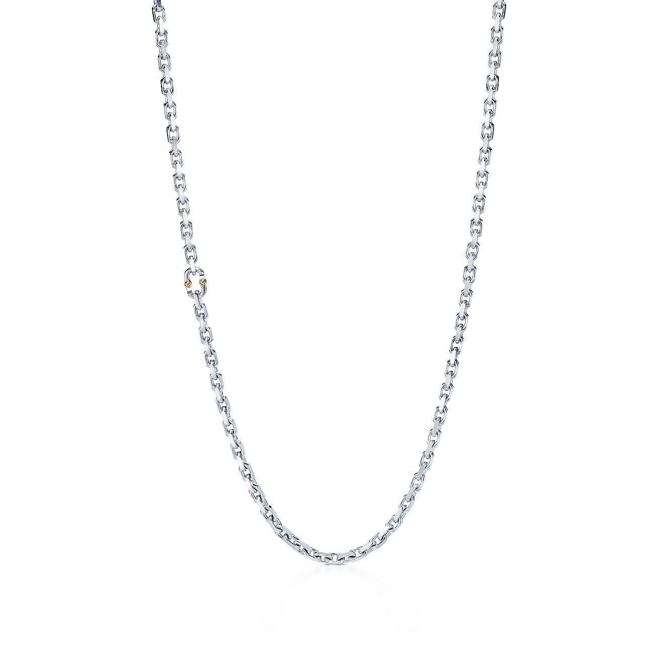 con cadena Tiffany 1837™ Makers en plata fina y de 18k, 61 cm. | Tiffany & Co.