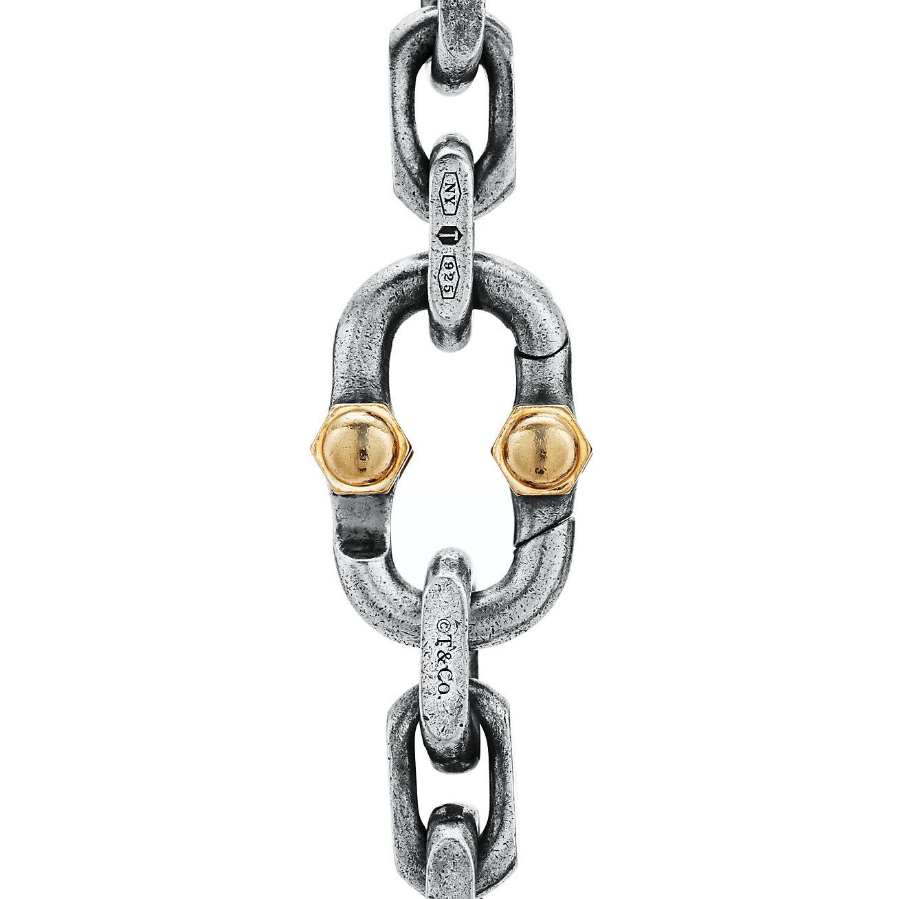 Tiffany 1837® Makers Heritage Edition Wide Chain Bracelet in Sterling Silver and 18k Gold