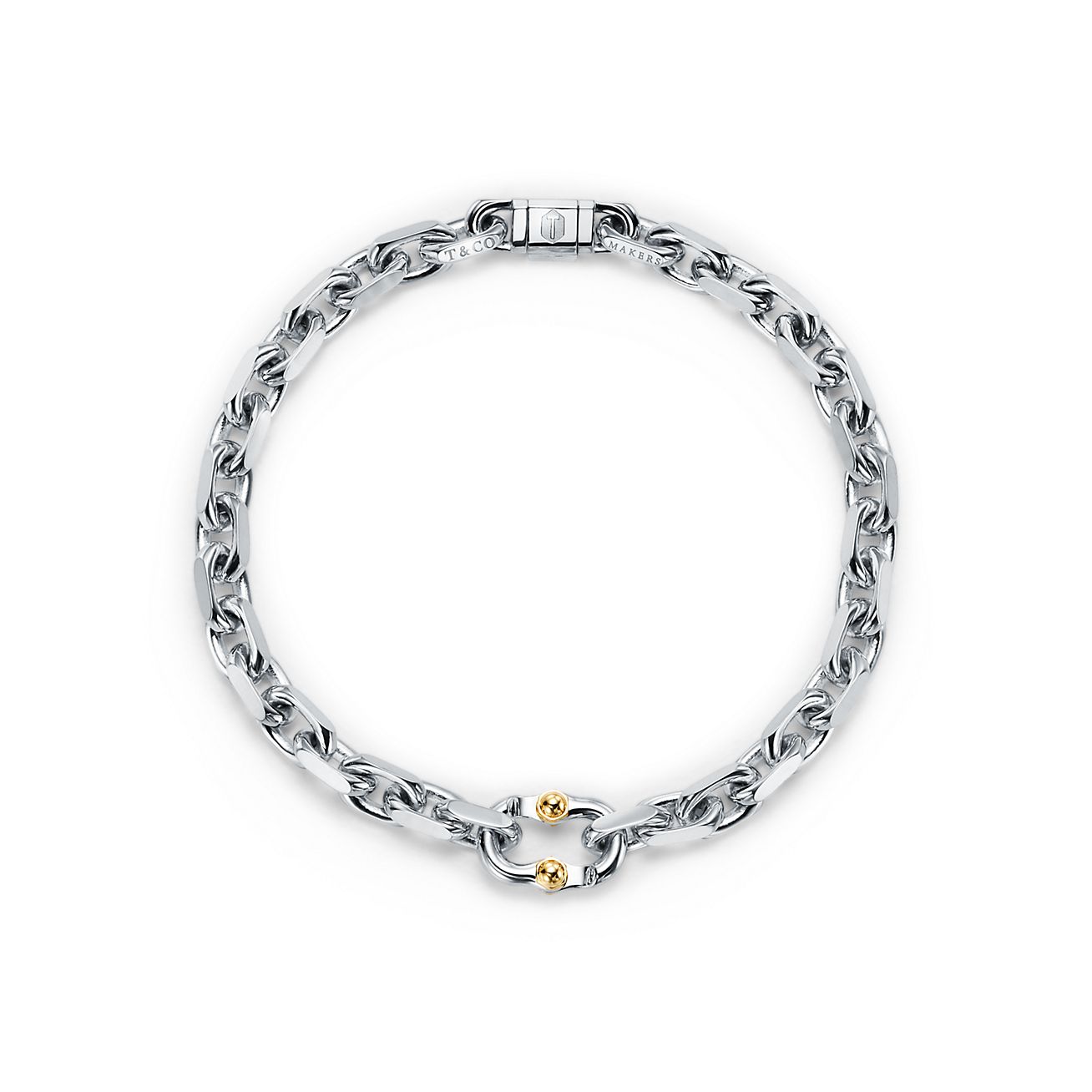 Tiffany 1837® Makers Narrow Chain Bracelet in Sterling Silver and 18k Gold